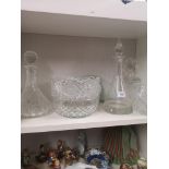 Shelf of crystal wares etc.