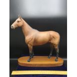 Large Beswick matted arkle champion steeplechase with wooden plinth.