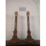 Pair of 19th century Masonic warden Columns need off attention.