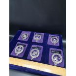 Set of 6 scottish clan badges.