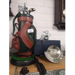 Golfer s telephone together with alarm clock.