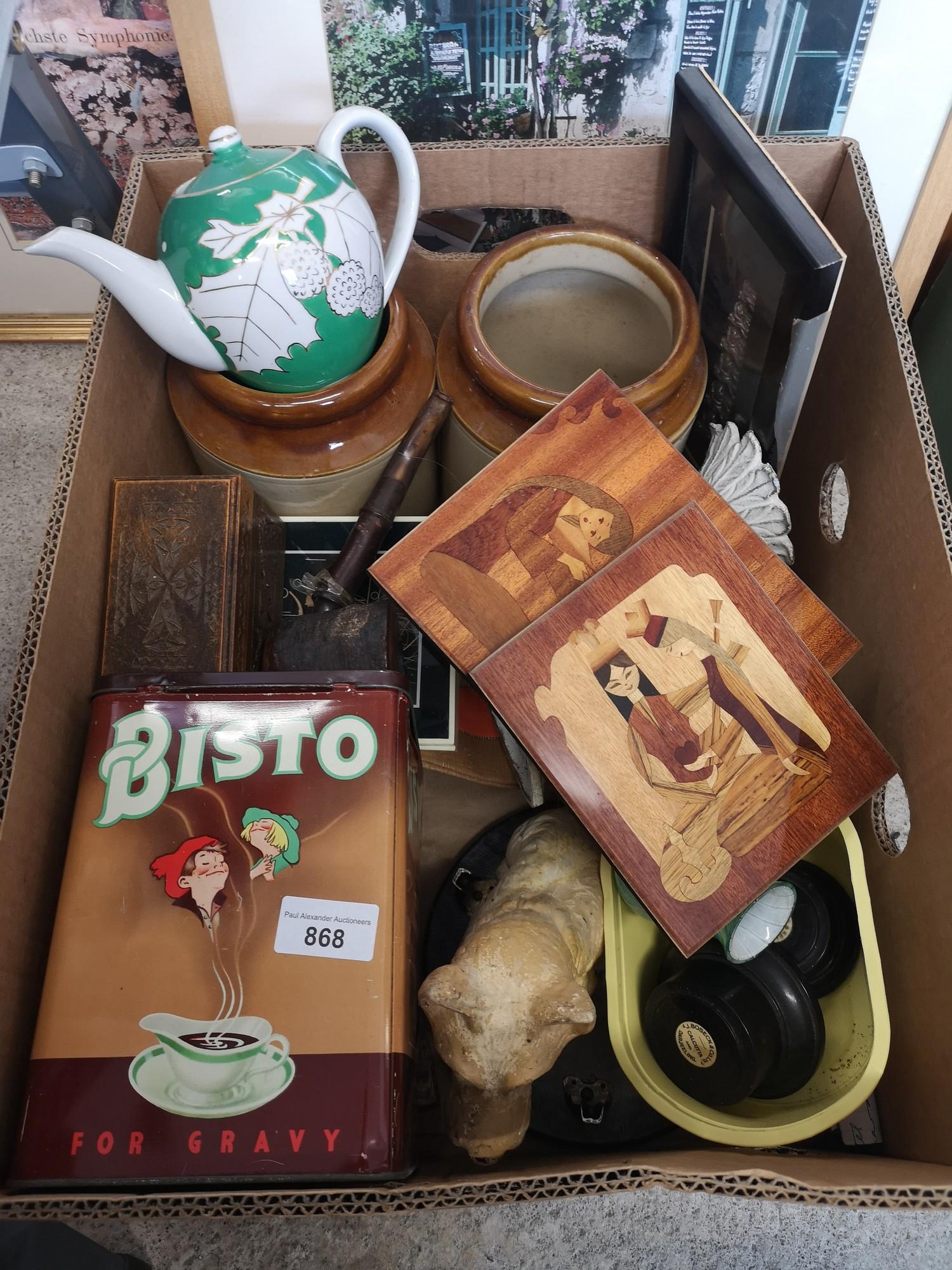Large box of collectables.