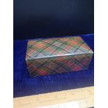 Rare scottish Mauchline ware Albert tartan sewing box.