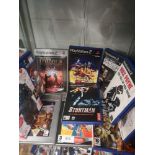 Shelf of PlayStation 2 games.