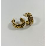 Pair of 9kt Gold vintage J hoop earring. 4grams .