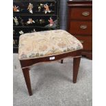 Edwardian period piano stool with art deco style upholstery.