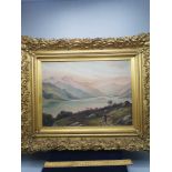 Stunning victorian oil Painting of scottish Highland scene in stunning gold frame.