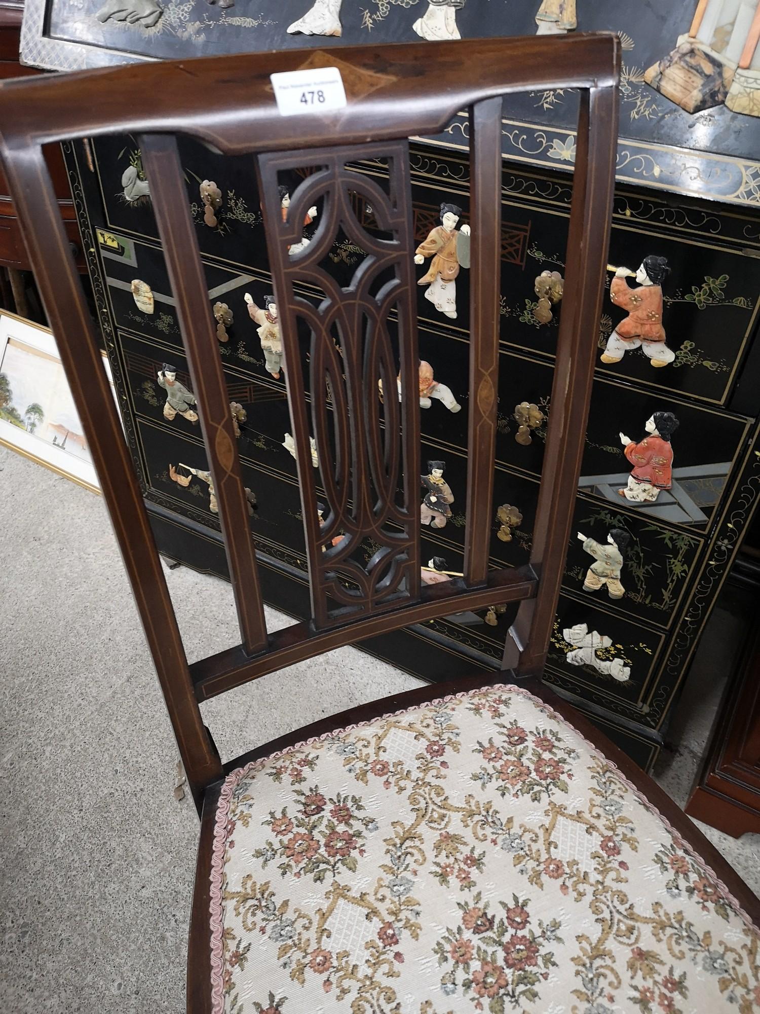 Edwardian bedroom chair in art nouveau design. - Image 2 of 3