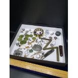 Box of jewellery and interesting items.
