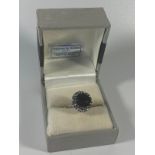 Swarovski 925 silver dress ring size P/Q 4.12 grams.