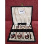 Art deco style set of 6 spoons boxed.