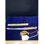 Japenese miniature samurai warrior small sword with scabbard 8.5 inches in length.