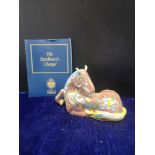House of faberge his excellency chargers cloisonné horse with 22 karat gold coating with box and