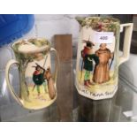 Royal doulton dickins ware Robin Hood jug and vase.