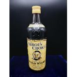 The abbot's choice finest old scotch whisky 70% proof, 26 2/3 fl ozs. Full and sealed.