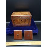 Edwardian double section tea caddy box.