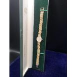 9ct gold record by longines watch with 9ct gold bracelet. 22 grams.