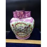 Masonic sutherland stunning lustre jug 7.5 inches in height. Jug does have fired chip.