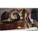 Large shelf of interesting items includes jewellery etc.