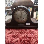 1930s 2 hole mantle clock with presentation.