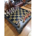 Collectable chess set not complete with stunning board.
