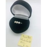 9ct white gold and diamond ring Birmingham hm, size 0, 2.39grams.