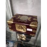 Oriental brass bound box.