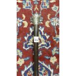 Gentlemans Silver topped Walking Cane With Coat Of Arms to Top