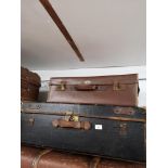 Vintage interior trunk together with case.