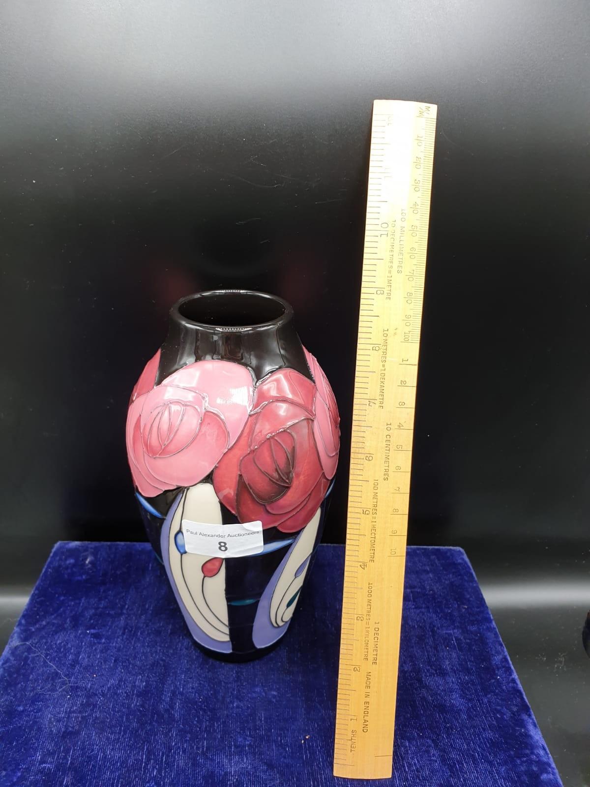 Large Moorcroft Rennie McIntosh Pattern Vase 20 cm Tall Signed