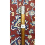 Gentlemans Good Quality Silver Topped Walking Cane.