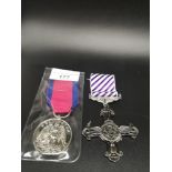 Two Full Size Reproduction Medal's with Ribbons consisting of RAF Distinguished Flying Cross and