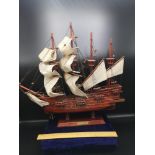 Spanish galleon ship model.