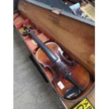 Antique violin in fitted case.