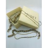 Vintage Monet bracelets and necklace.