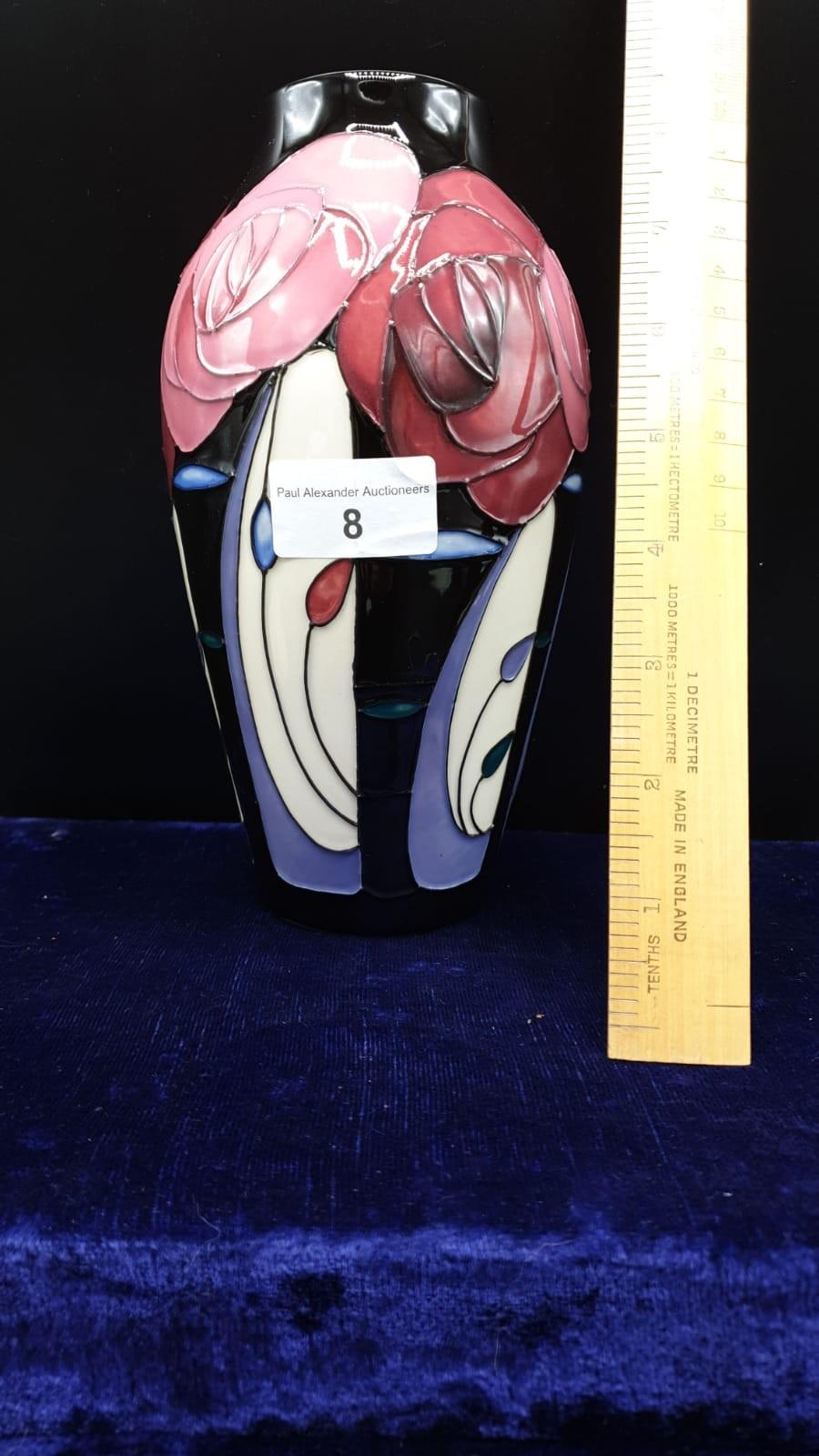 Large Moorcroft Rennie McIntosh Pattern Vase 20 cm Tall Signed - Image 2 of 2