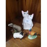 Collection of Beswick animal figures.