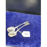 2 Scottish Provincial Silver Spoons Aberdeen Makers AG and WB