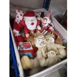 Box of christmas items .