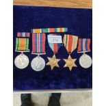 5 Assorted WW2 Medals to include 2 Ribbon bars.