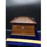 Stunning antique victorian double section tea caddy with fitted interior.