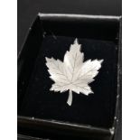 Sterling silver leaf brooch.