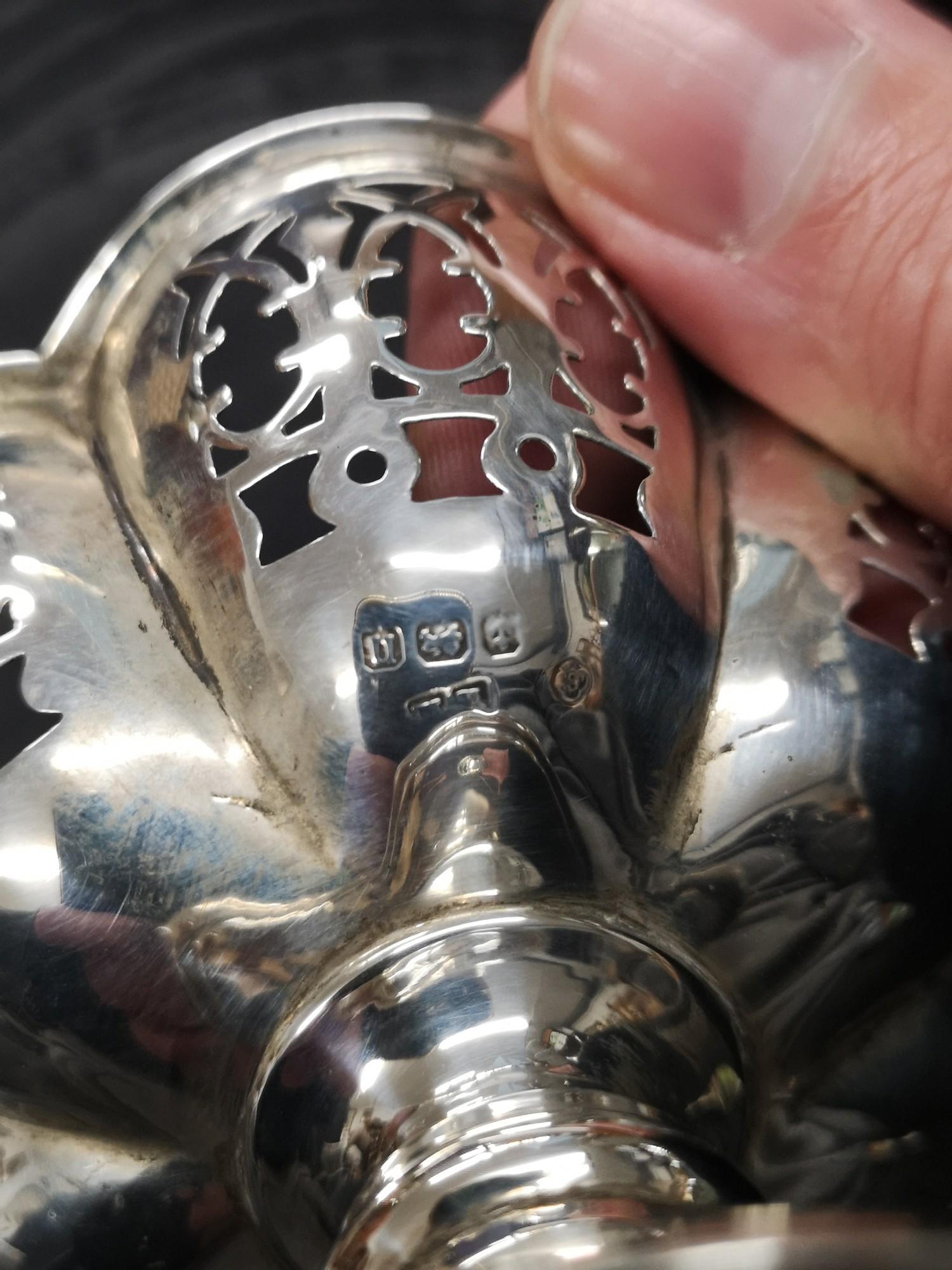 Silver Hall marked pierced tazza. - Image 2 of 2