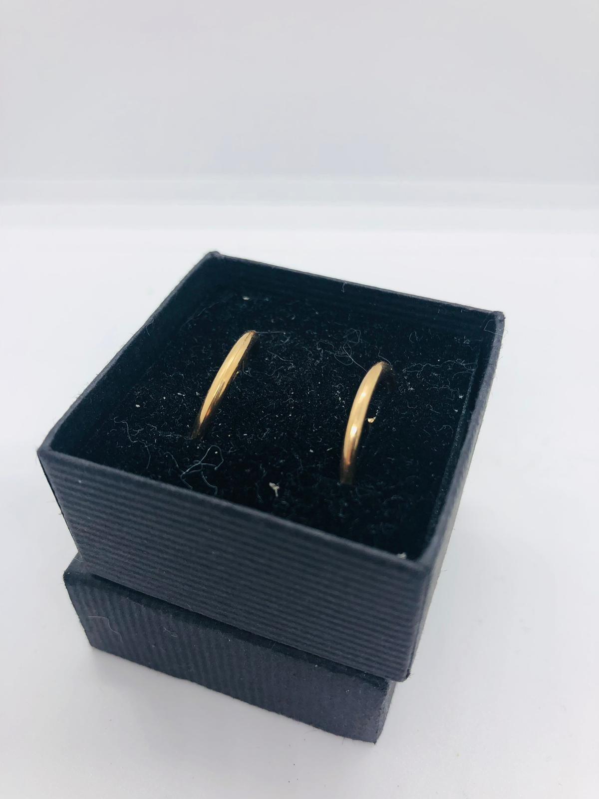 Pair of 9ct gold hall marked hoop earrings.