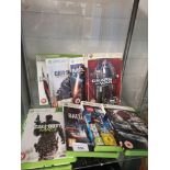 Shelf of xbox 360 games.