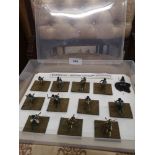 Boxed Waterloo British cavalry hussars figures.