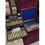 2 1900s Quality canteen s of cutlery in fitted display boxes.