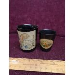 2 Mauchline ware tody cups.