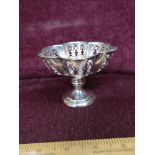 Silver Hall marked pierced tazza.