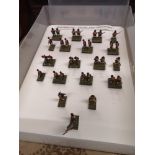 Boxed Waterloo infantry figures.